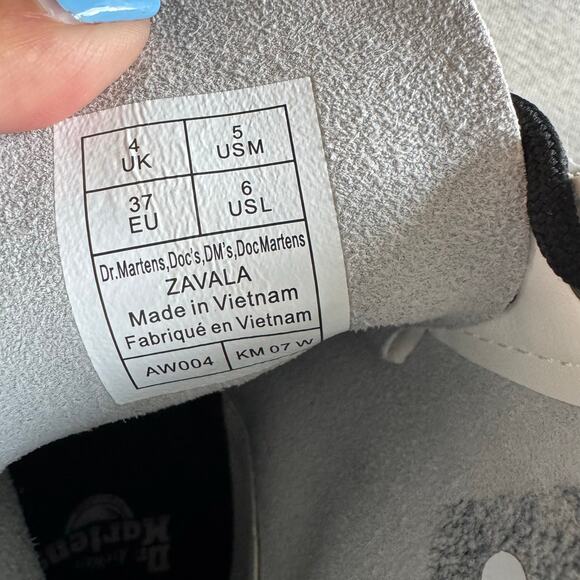 Dr Martens Zavala White Smooth Leather 8 Eye Combat Boots Women 6 - Picture 11 of 12